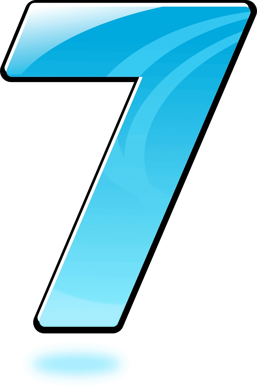 Seven in blue - OpenClipart-Vectors Pixabay